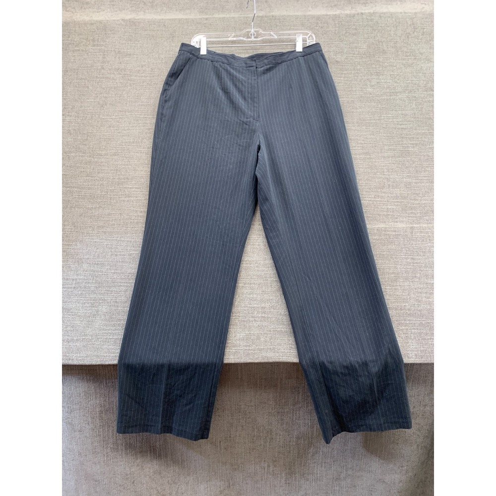 Sag Harbor Dress Pants Womens 14 Gray Stretch Pinstripe Career Formal Business